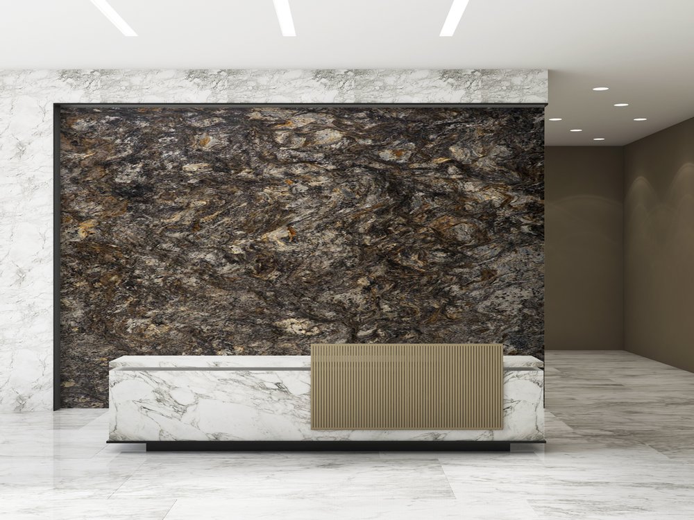 Aura-stone-image-wall-decoration-reception-desk-metalicus